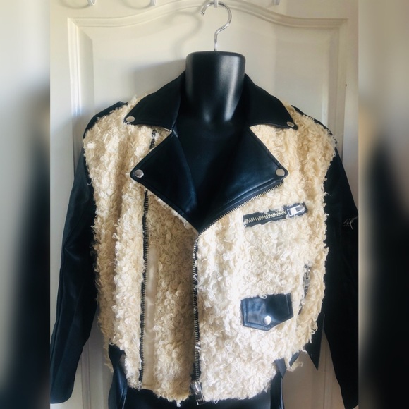 NWOT RARE UNIF Moto Jacket Faux Fur & Leather - Picture 2 of 8